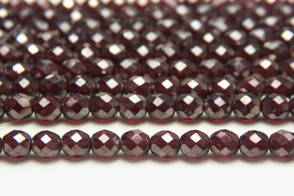 8mm Deep Mulberry Red Crystal Lustre Fire Polished Czech Glass