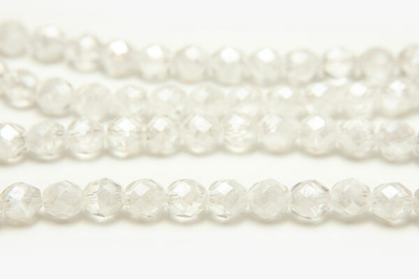 8mm Clear White Crystal Hurricane Fire Polished Czech Glass