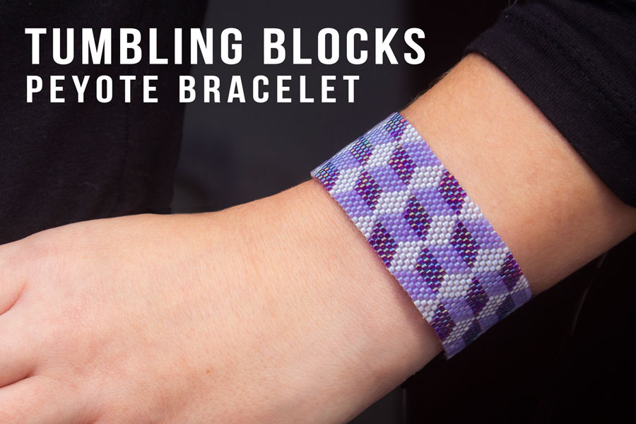 Wisteria Tumbling Blocks Peyote Stitch Bracelet Kit