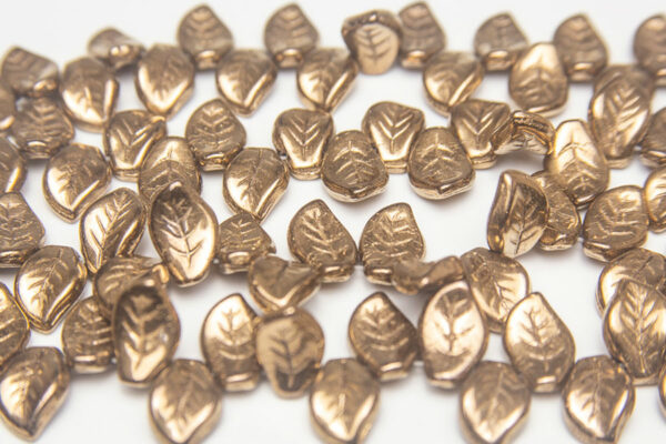 14x11mm Metallic Light Bronze Top Drilled Leaf