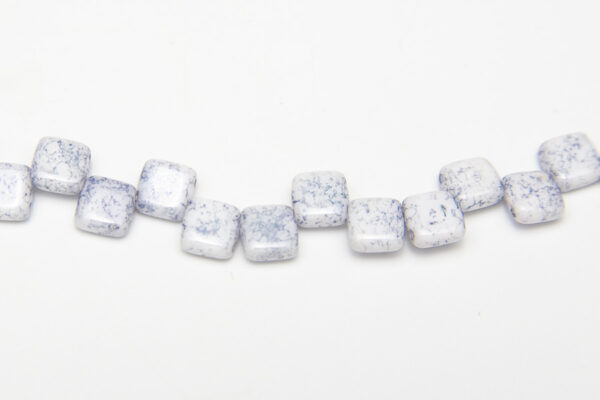 Opaque Marble 2-Hole 6mm Tile Beads