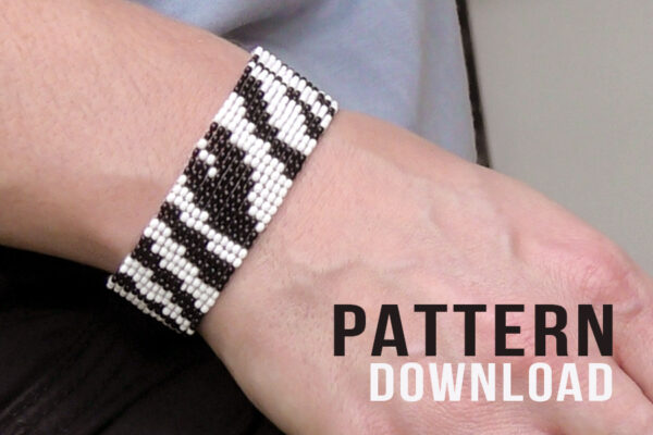 Zebra Print Square Stitch Tapestry Bracelet Pattern Download
