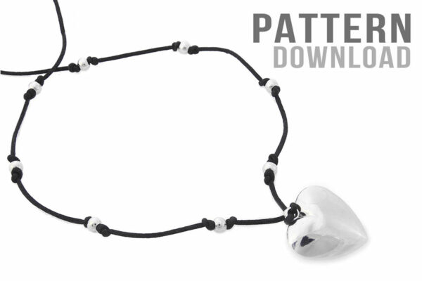 Beginners Knotted Cord Heart Necklace Pattern Download