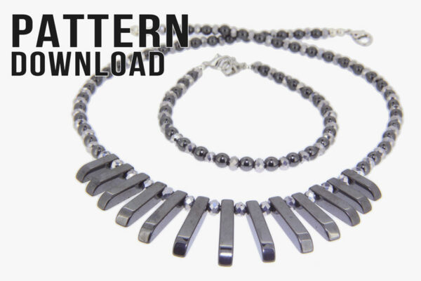 Hematite Graduated Fan Necklace Pattern Download