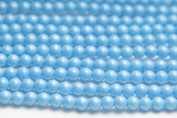 4mm Satin Azure Round Czech Glass Beads