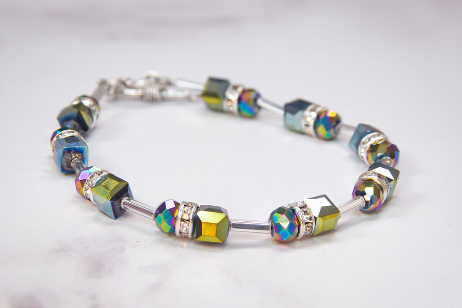 Diamond and Sapphire Shaker Kaleidoscope Bracelet