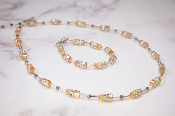 French Champagne Heart of Paris Necklace and Bracelet Kit - Image 4