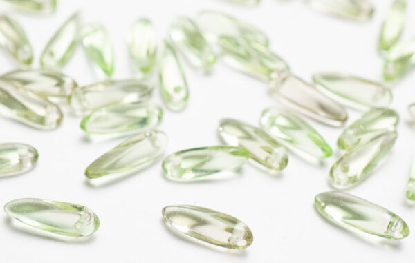Transparent Olivine Czech Glass Daggers