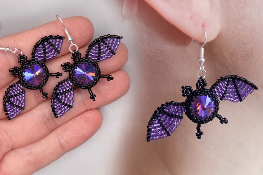 Shadow Veil Crystal Bat Beaded Earrings Kit