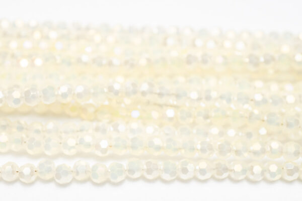 2mm Alabaster Cream AB Facetted Round Crystals