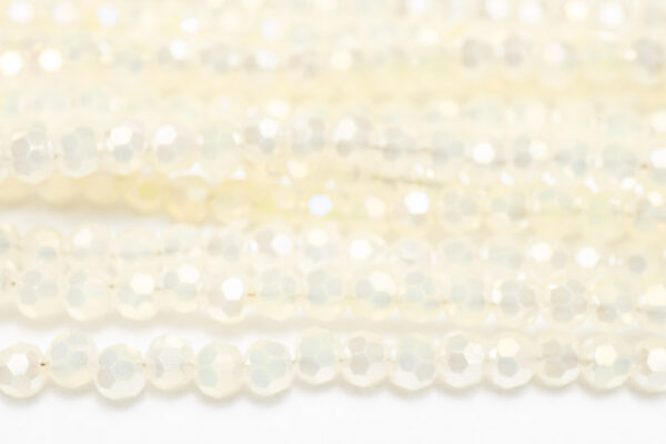 3mm Alabaster Cream Facetted Round Crystals