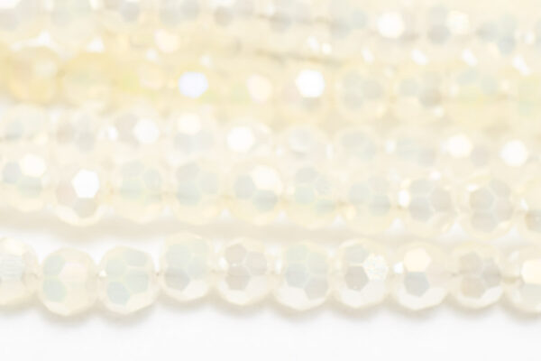4mm Alabaster Cream AB Facetted Round Crystals