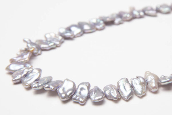 7x12mm Silver Peacock Biwa Freshwater Pearls