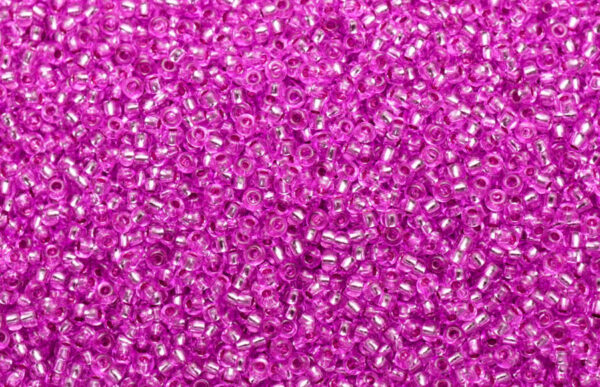 Silver Lined Magenta Preciosa Seed Beads