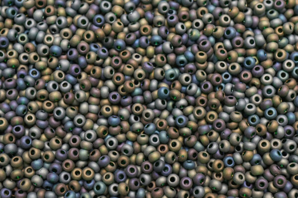 Matte Rainbow Midnight Green Preciosa Seed Beads
