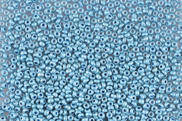 Matte Metallic Lagoon Blue Preciosa Seed Beads