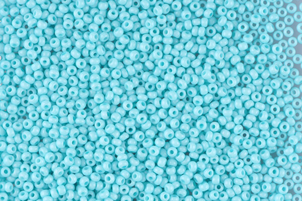 Opaque Light Turquoise Chalk Preciosa Seed Beads
