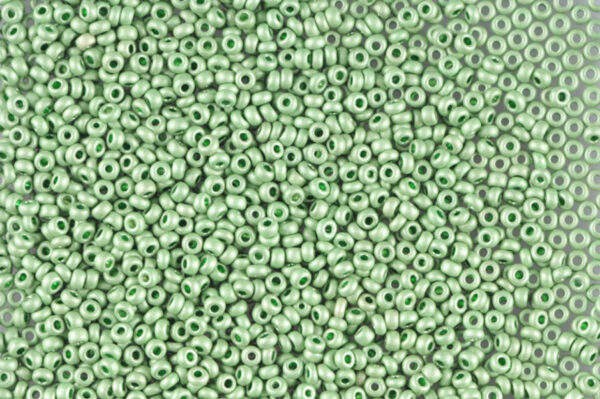 Matte Metallic Chameleon Green Preciosa Seed Beads