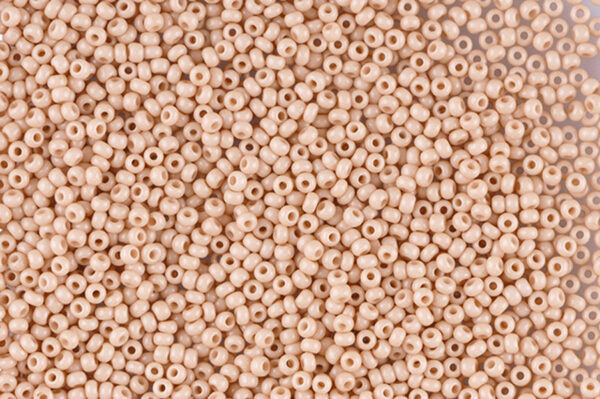 Opaque Warm Beige Chalk Preciosa Seed Beads