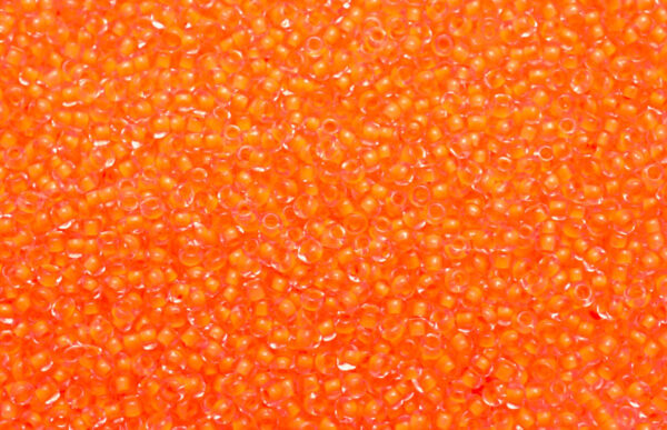 Colour Lined Flourescent Orange Preciosa Seed Beads