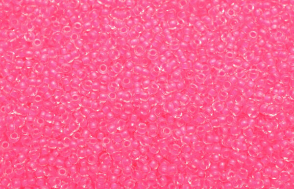 Colour Lined Flourescent Flamingo Preciosa Seed Beads