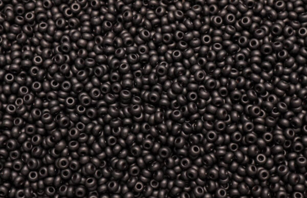Matte Satin Black Pearl Preciosa Seed Beads