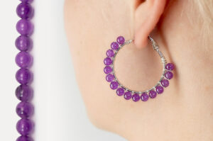 purple hoop earring