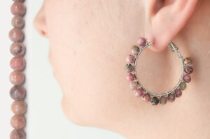 rhondonite earring hoop style