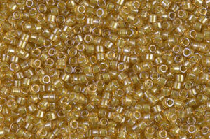 Sparkling Light Topaz Lined Topaz Delica Beads