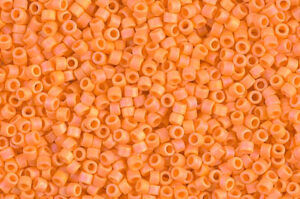 Matte Opaque Mandarin AB Delica Beads