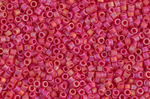 Matte Opaque Red AB Delica Beads