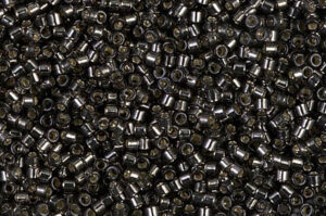Silver Lined Dark Grey Delica Beads