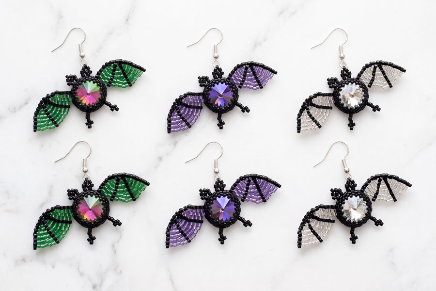 20% OFF – All 3 Crystal Bat Beaded Earring Kits