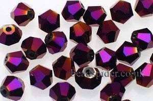 4mm Metallic Magenta Precision Bicones