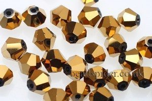 4mm Metallic Gold Precision Bicones