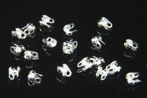 2mm Silver Side Calotte for Ball Chain 50 pce
