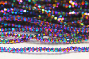 2mm Metallic Rainbow AB Crystal Bicones