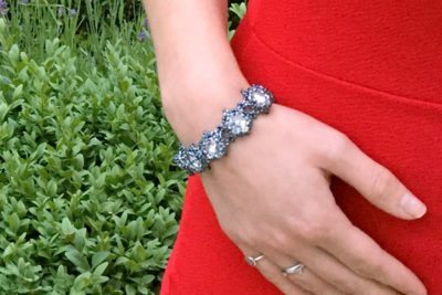 Orion Black Starburst Rivoli Bracelet and Earring Kit