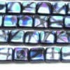 Black Square with Blue AB Mottle Peacock Beads