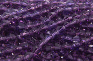 Lustrous Purple Crystal Bicones
