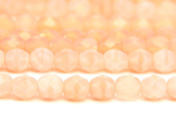 6mm Opaque Light Amber Firepolished Czech Glass