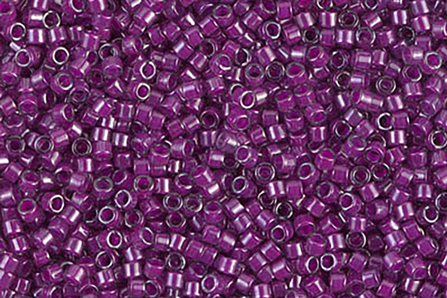 Lined Pale Magenta Luster Delica Beads