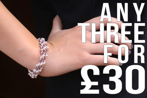 Any 3 for £30 - Crystal Cascade Twisted Spiral Bracelet