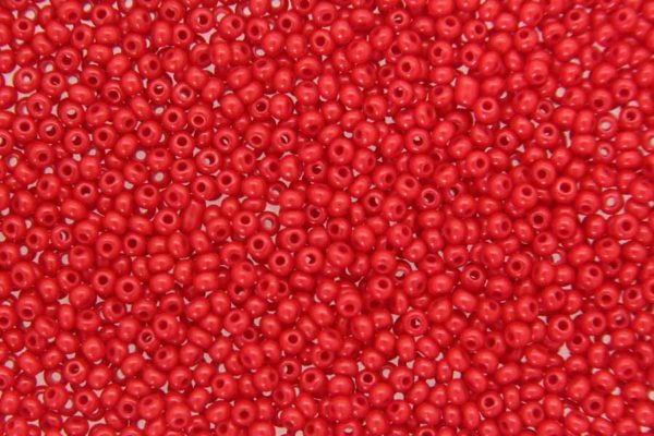 Opaque Cherry Red Preciosa Seed Beads