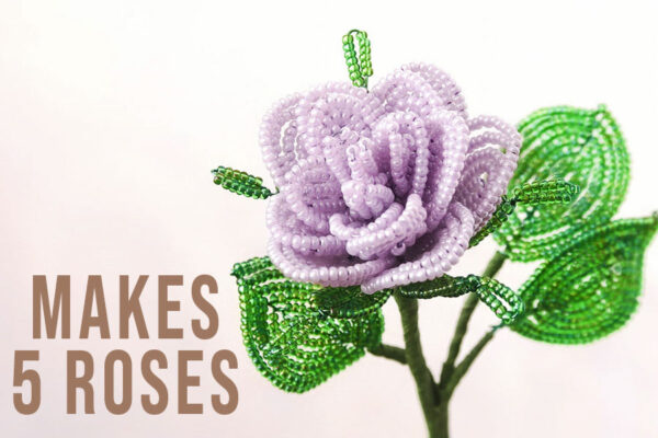 Mauve Beaded Posy of Roses Kit - Makes 5 Roses