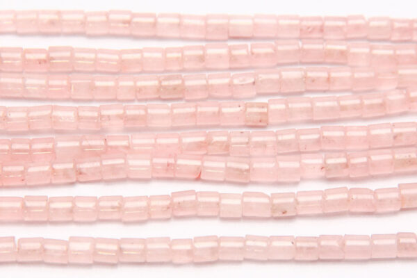 Rose Quartz 4mm Tube Semi Precious Gemstones