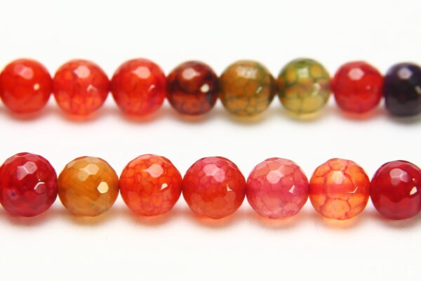 Berry Mix Agate 10mm Facetted Round Semi Precious Gemstones