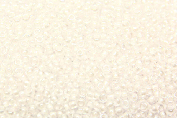 Opal White Lined Clear Preciosa Seed Beads