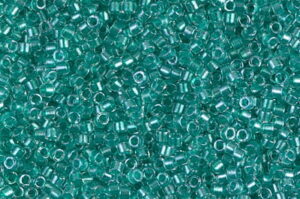 Sparkling Aqua Green Lined Crystal Delica Beads