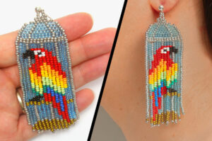 Pretty Polly Parrot Fringe Picture Earrings Kit